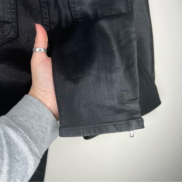 Good American Good Waist Waxed Black Size 4 - Picture 7 of 11